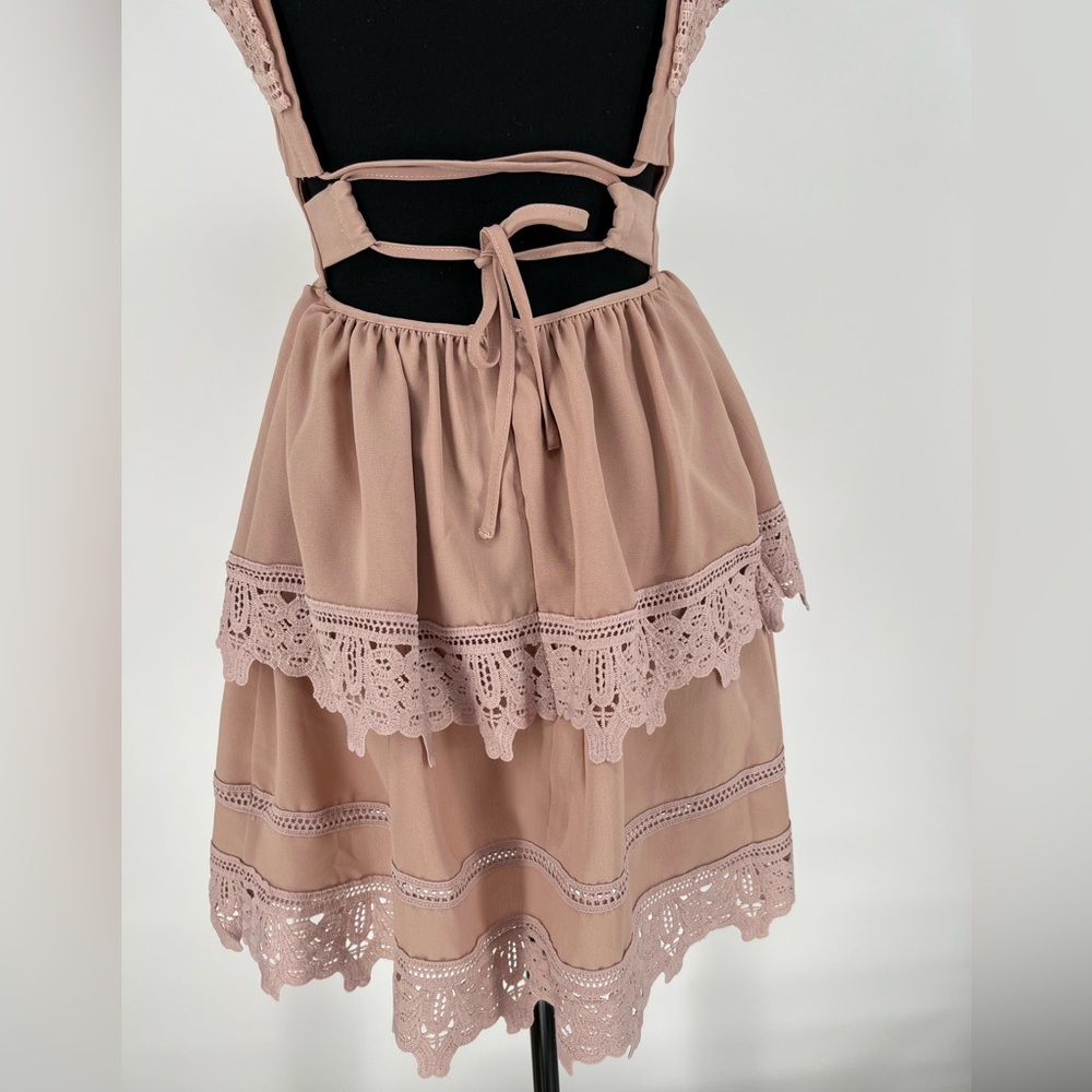 TOBI DUSTY ROSE BACKLESS DRESS WITH ADJUSTABLE STRAPS - Picture 7 of 13